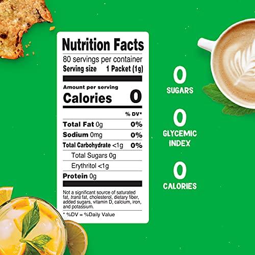 Pyure Pyure Organic Stevia Packets | Granulated Sugar Packets - White Sugar Substitute | Zero Carb, Zero Sugar, Zero Calorie Sweetener Packets | Plant-Based Stevia Packets for Keto Coffee | 80 Count