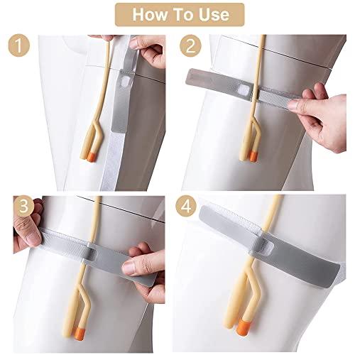YEYSXSY Catheter Leg Bag Holder Catheter Leg Strap Urinary Drainage Tube Holder Catheter Stabilization Device Anti Slip Anti Irritation Catheter Holder(4 Pcs)