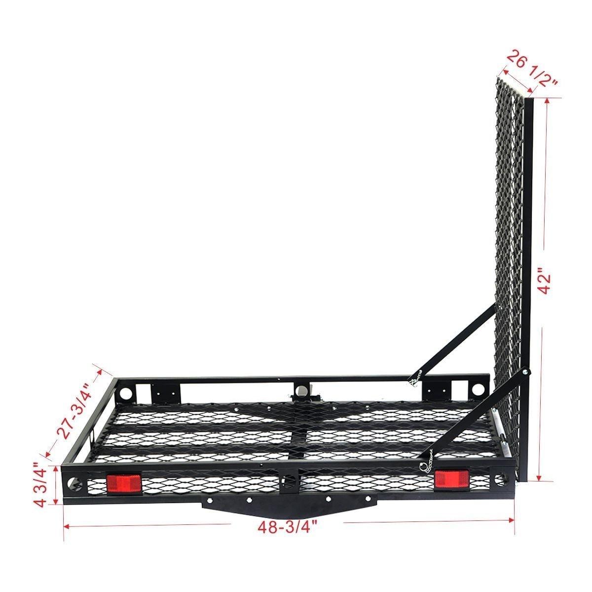 Goplus Goplus Hitch Mount Wheelchair Carrier, Mobility Scooter Loading Ramp, Heavy Duty Strong Hitch Cargo Carrier, 500 Lbs Capacity