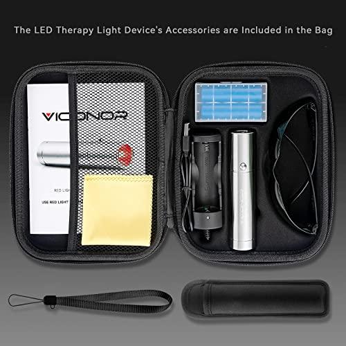 Viconor Red Light Therapy for Body Knee Hand Muscle and Joint Pain Relief, Infrared&Red Light Therapy Device Handheld Red Light Healing Therapy Torch with 5 Wavelengths and Pulsed Modes