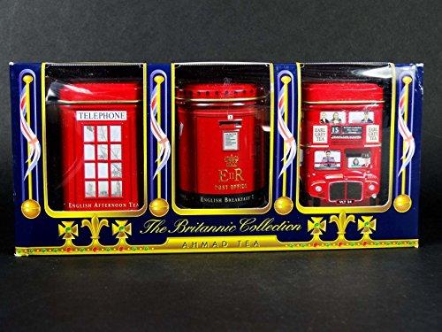 Ahmad Tea Ahmad Tea Britannia Collection, Loose Tea, Three Variety Flavors, 3 Count Box of 0.88 Ounce Tin