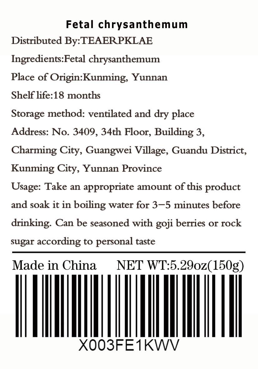 TEAERPKLAE Chrysanthemum Tea Flowers 150g / 5.3oz Chrysanthemum loose tea chrysanthemum tea Dried Fetal Chrysanthemum Bud 150g