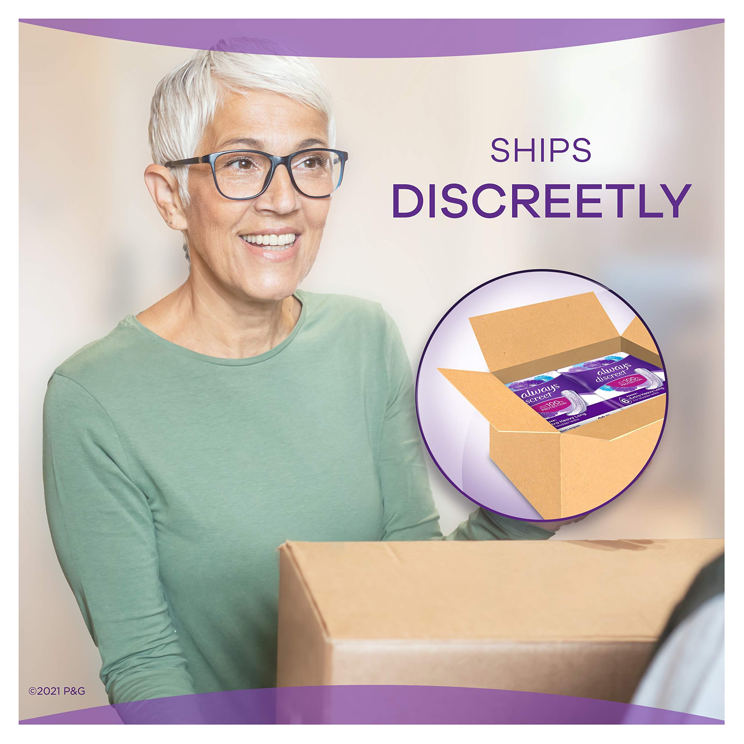 Always Discreet Always Discreet Extra Heavy Long Incontinence Pads, 56 Count