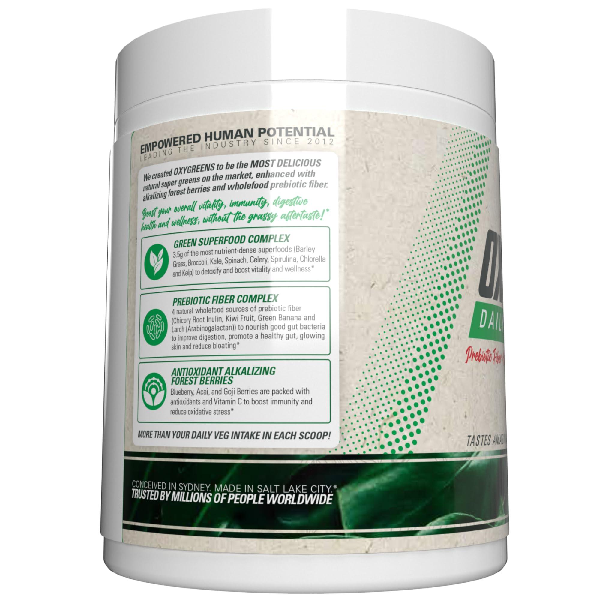 EHP Labs EHP Labs OxyGreens Super Greens Powder - Spirulina & Chlorella Superfood, Green Juice Powder & Greens Supplements with Prebiotic Fibre, Antioxidants & Immunity Support, 30 Serves (Crisp Apple)