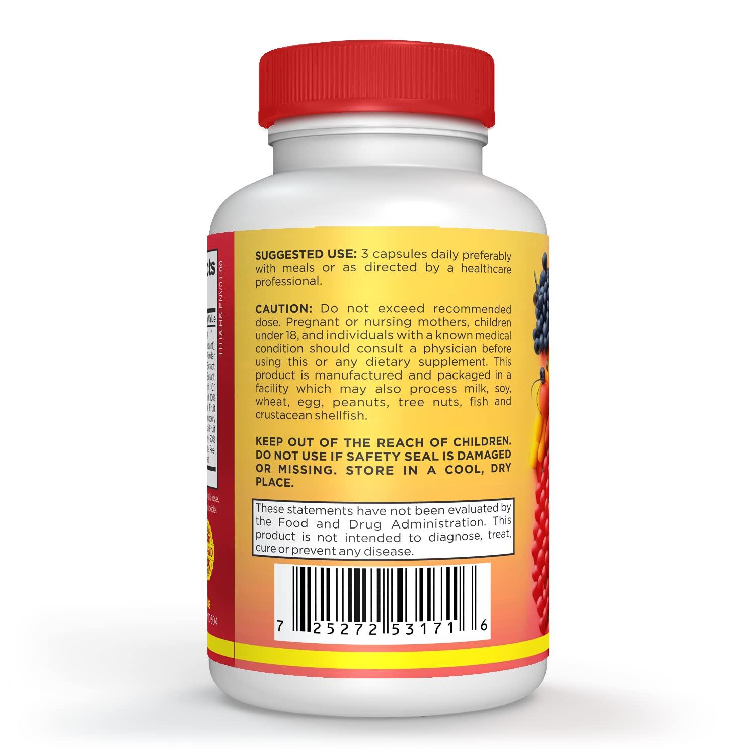 StarPass Labs Vegetarian Balance of Superfoods Reds Fruits and Greens | Vegan Vegetables Fruits and Veggie | Natural Balance of 90 Fruits, 90 Veggies Capsules for Men, Women and Kids | Nature Vitamins and Minerals