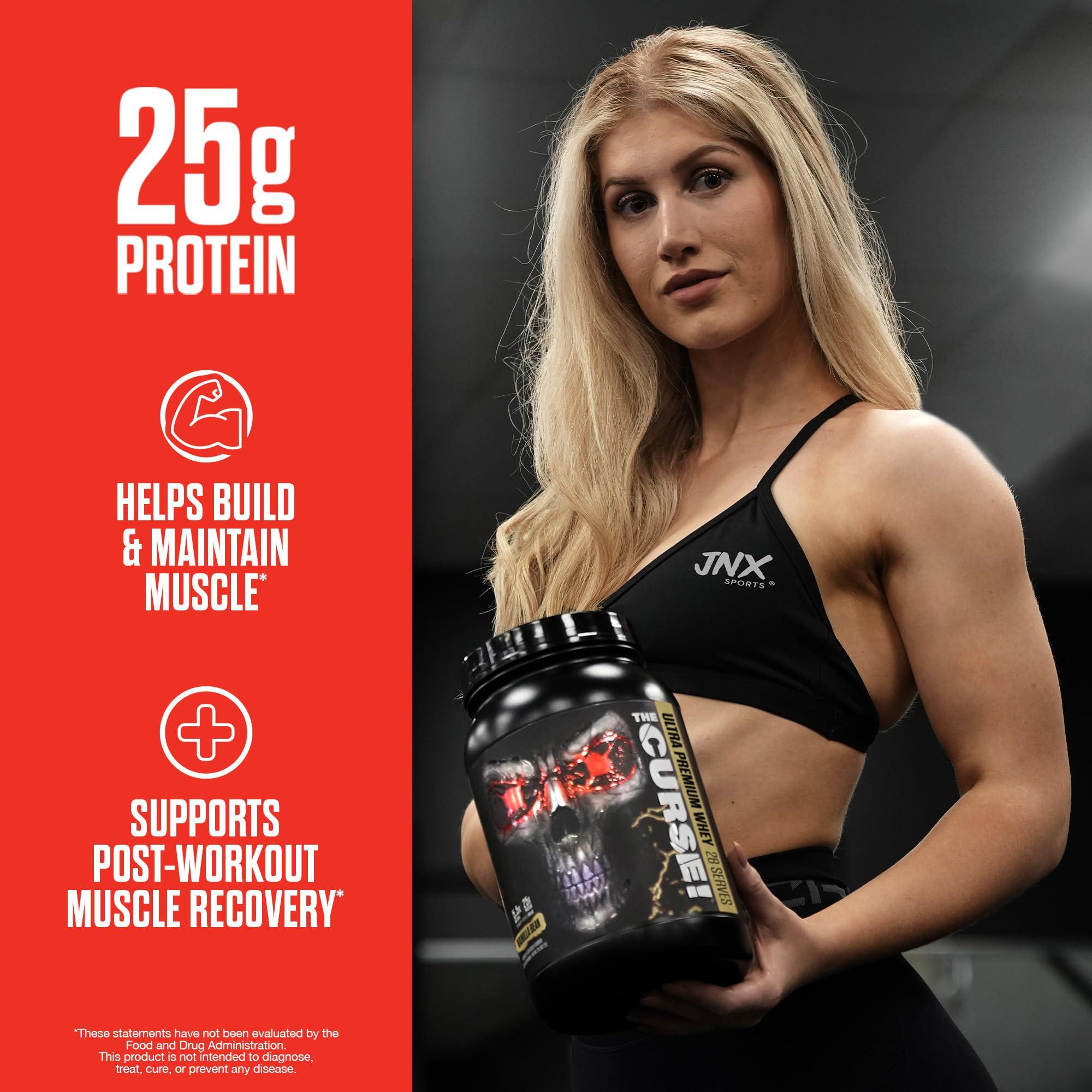 JNX SPORTS JNX SPORTS The Curse! Ultra Premium Whey Protein Powder Vanilla Bean 2lb | 25g Protein Per Serve, Primary Source Whey Isolate