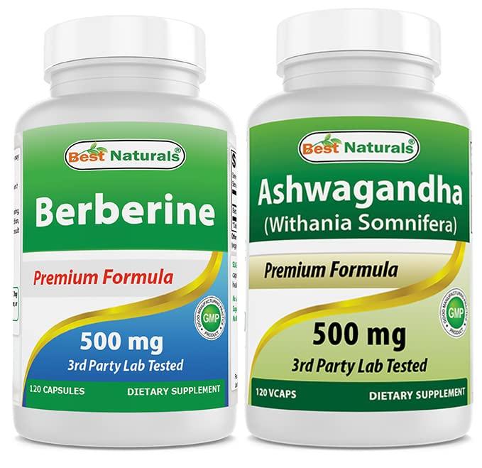 Best Naturals Best Naturals Berberine 500mg & Ashwagandha Extract 500 Mg