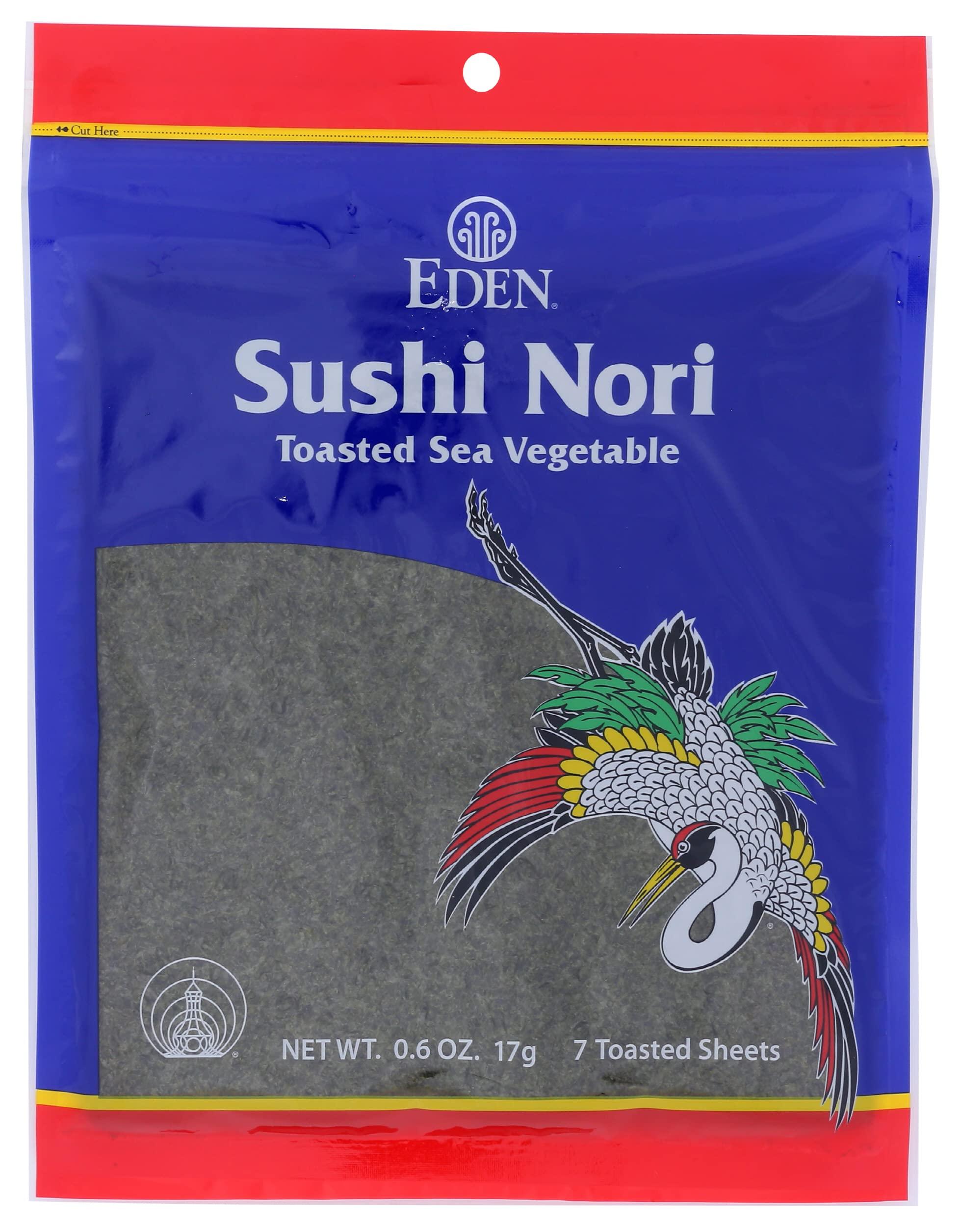 Eden Eden Foods Sushi Nori Toasted Sea Vegetable, 0.6 Oz (Pack of 6)
