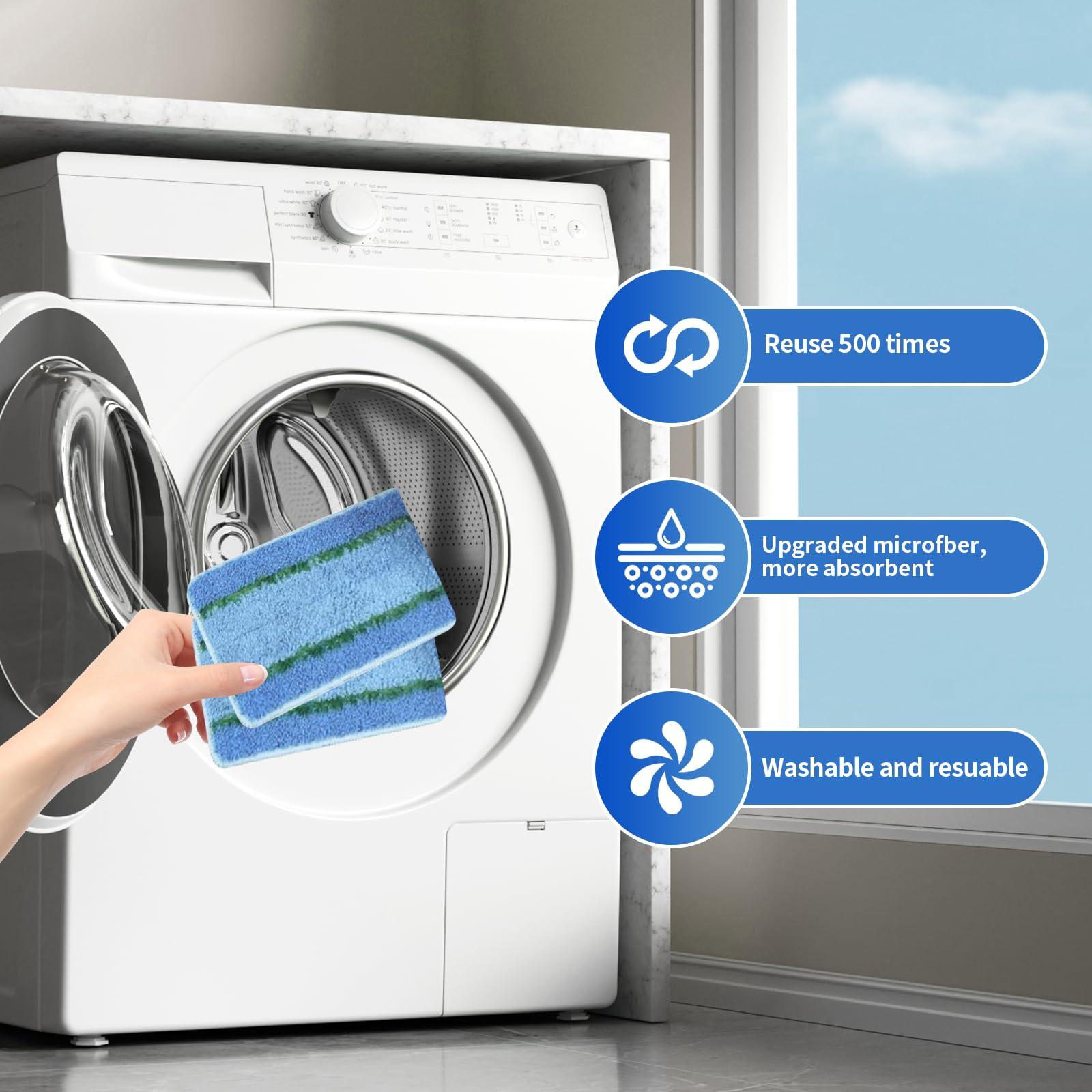 Hyphen-X 12 Pack Cleaning Mop Pads Replacement Part for Libman Freedom Spray Mop, Washable and Reusable Microfiber Spray Mop Replacement Head Reusable Wet Floor Cleaning Mop Pads