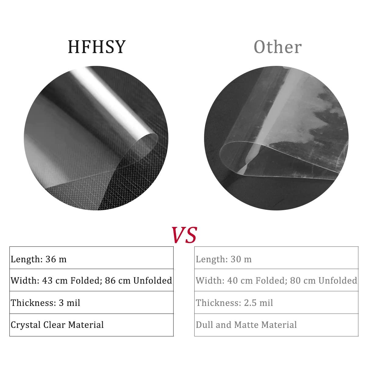 HFHSY HFHSY (118 ft x 34 in ft Clear Cellophane Wrap Roll 3 Mil - Cellophane Roll - Clear Wrap Cellophane Bags - Clear Wrapping Paper to Wrap Gift Baskets - Clear Gift Wrap for Baskets