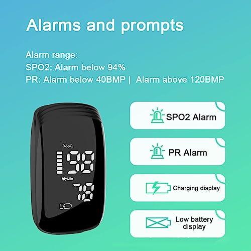 Hummingbird Pulse Oximeter Fingertip, Pulse Oximeter Rechargeable,Pulse Oximeter with Rechargeable, Fingertip Blood Oxygen Saturation Monitor Rechargeable, Accurate Fast SpO2 Reading (Black)