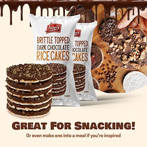 LIEBERS LIEBERS Thin Chocolate Rice Cakes, Kosher Certified Dairy and Dairy Free Options, Gluten Free Snack (Brittle Topped Dark Chocolate)