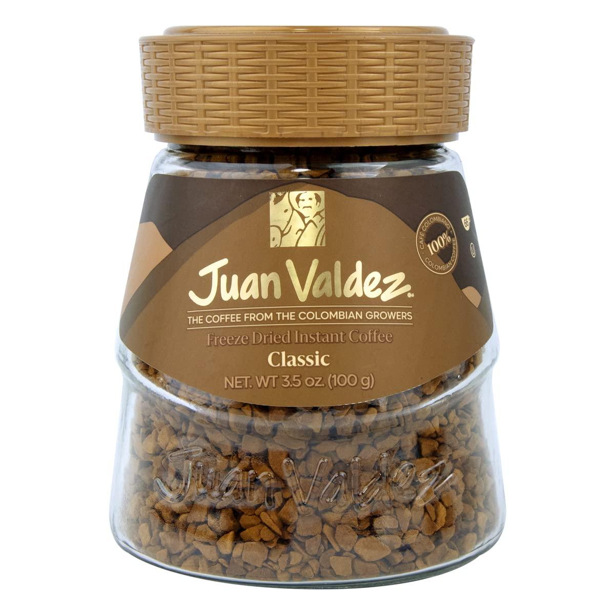 Juan Valdez Juan Valdez Freeze Dried Coffee, Classic Flavor 3.5 oz - Premium Colombian Coffee (6 Pack)