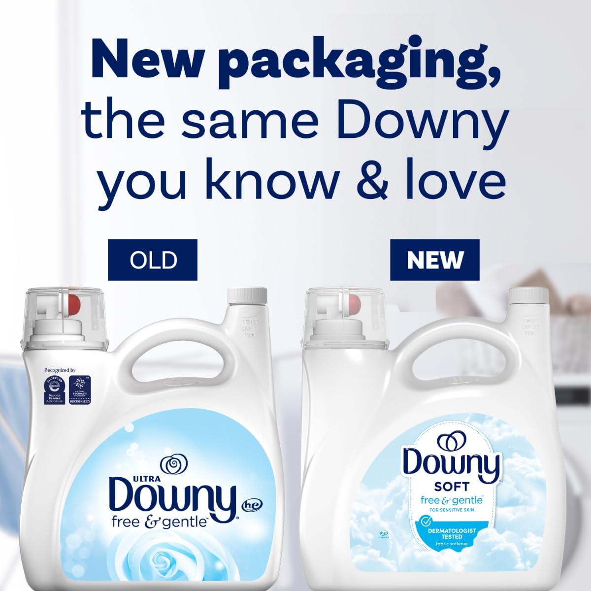 Downy Downy Free & Gentle Fabric Softener, Fabric Conditioner, Hypoallergenic, 190 Loads, 140 fl oz, Downy Fabric Softener, Liquid Fabric Softener