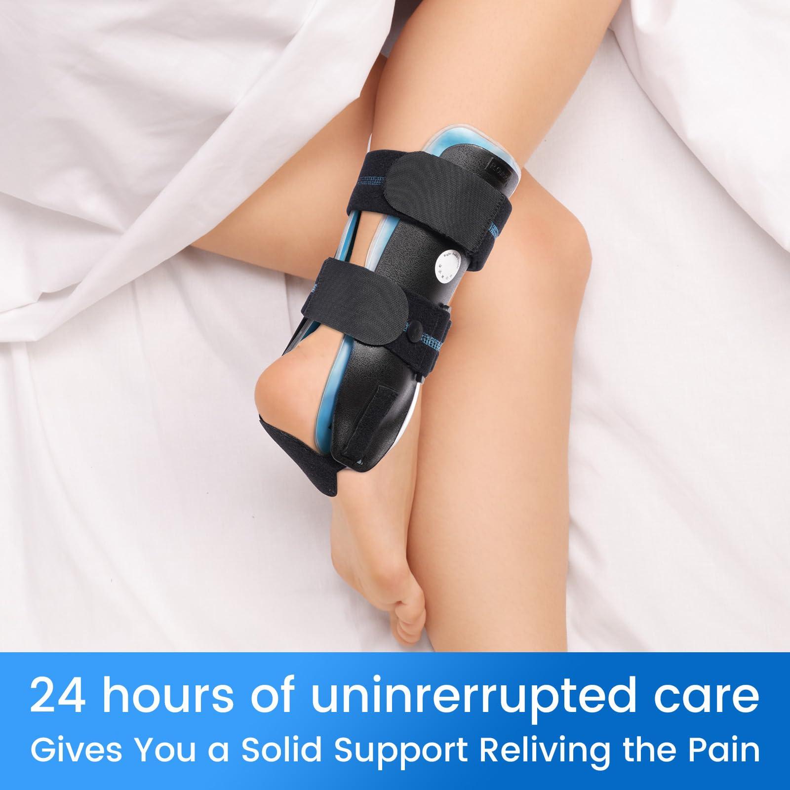 Velpeau Velpeau Air Gel Foam Ankle Stabilizer Support Brace for Sprained Ankle, Ligament Injury, Tendonitis, Adjustable Rigid Stirrup Ankle Splint for Women and Men (Gel Version, Large, Left Foot)