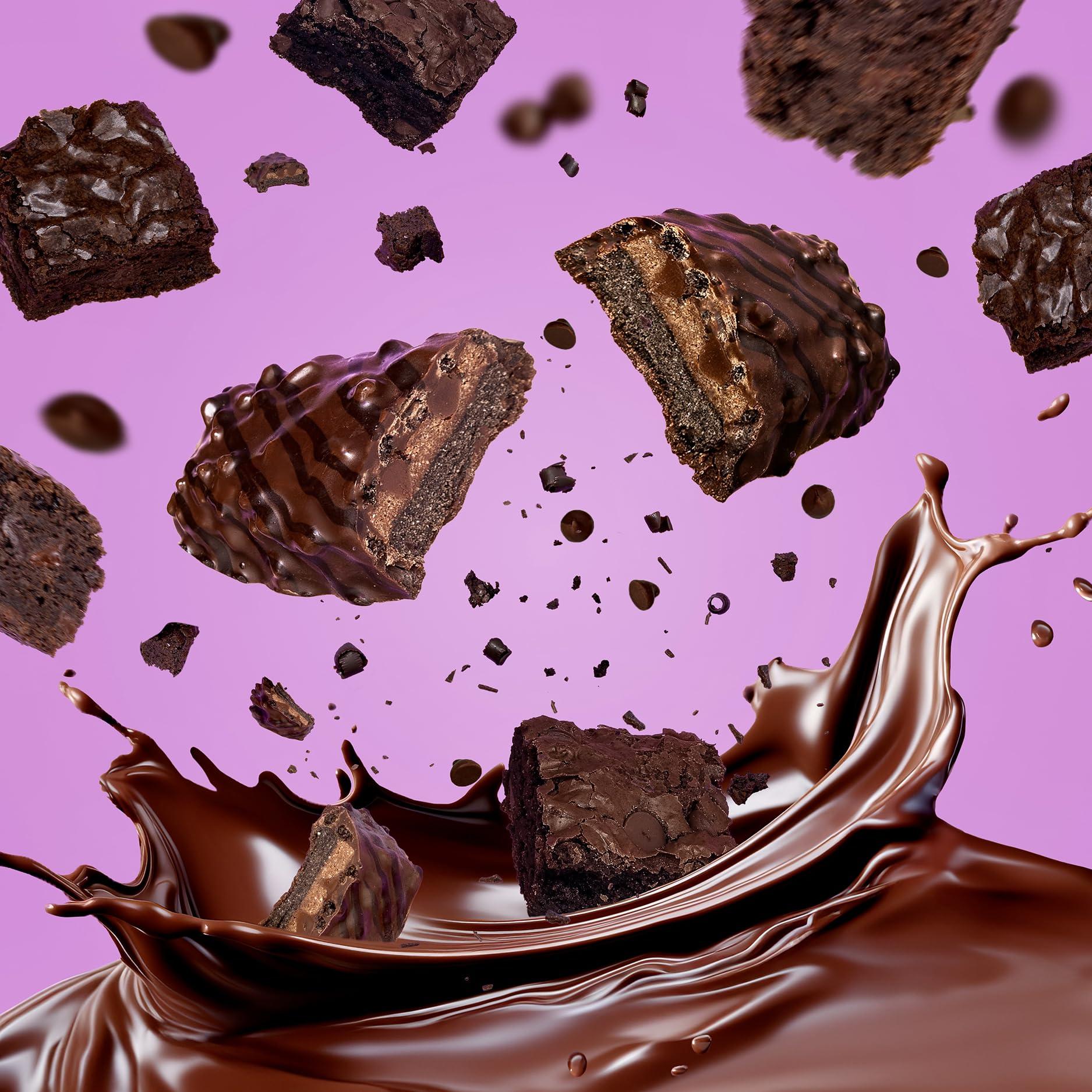 Fit Crunch FITCRUNCH Snack Size Protein Bars, 6-Layer Baked Bar, 4g of Sugar, Gluten Free & Soft Cake Core (9 Bars, Chocolate Brownie)