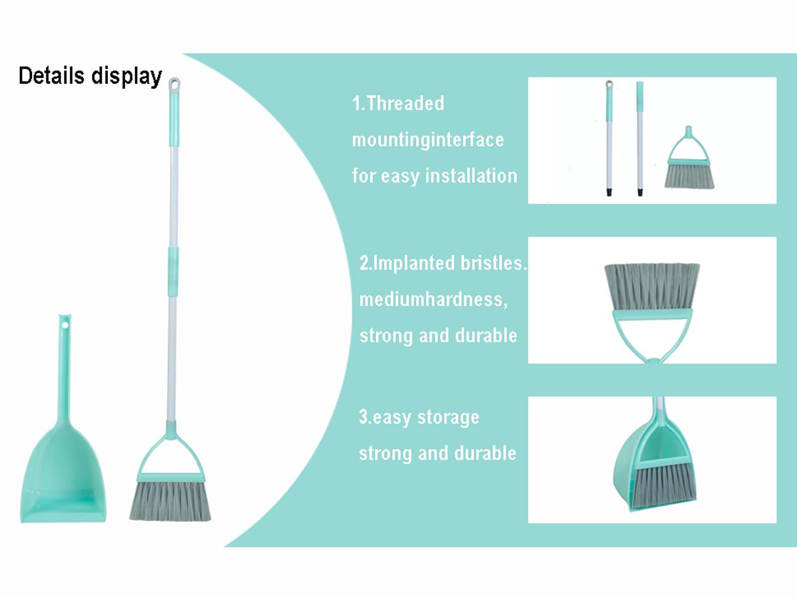 Xifando Xifando Mini Broom with Dustpan-Small Housekeeping Cleaning Sweep for Kitchen Bathroom Pet Nest Boat etc.-(3Sets,Light Blue)