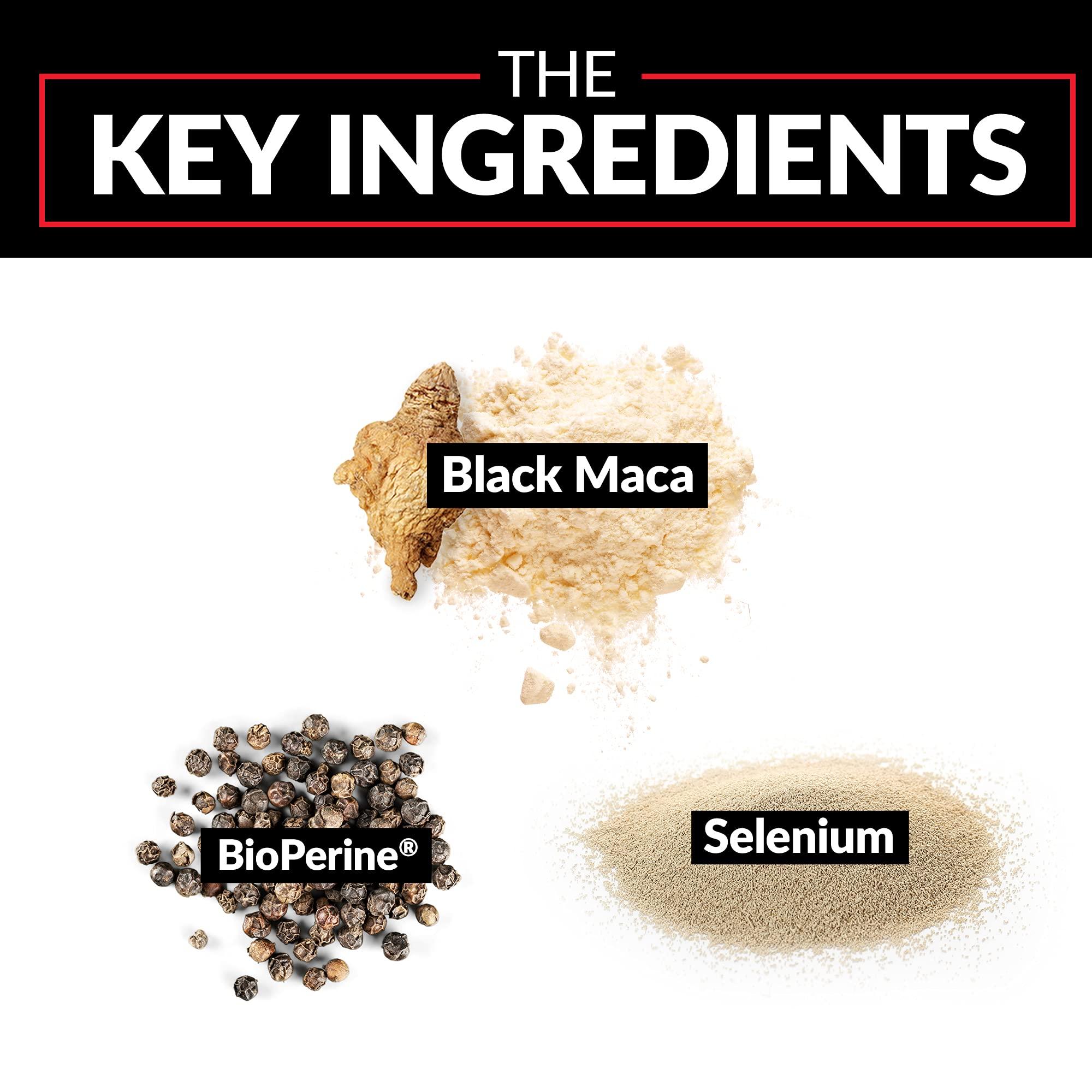 Force Factor Force Factor Black Maca Root Vitality Supplement for Men with Superior Absorption and Power, Natural Maca Negra Extract, Fundamentals Series, 1000mg, 60 Capsules (Pack of 3)