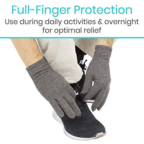 Vive Vive Compression Arthritis Gloves - Comfortable Fit for Men and Women - Full Finger Support for Rheumatoid, Osteoarthritis, Hand Pain, Arthritic Joint Symptom Relief - FSA/HSA Eligible