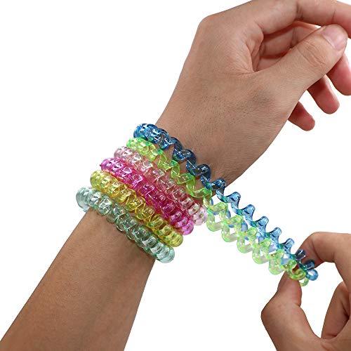 MaberryTech Direct Sensory Stretchy Kids Coil Bracelets, 6 Pack Funny Speech and Communication Aid Bracelet Fidget Toys for Boys Girls with Autism ADHD Anxiety or Special Needs - Assorted Colors (Rainbow A)