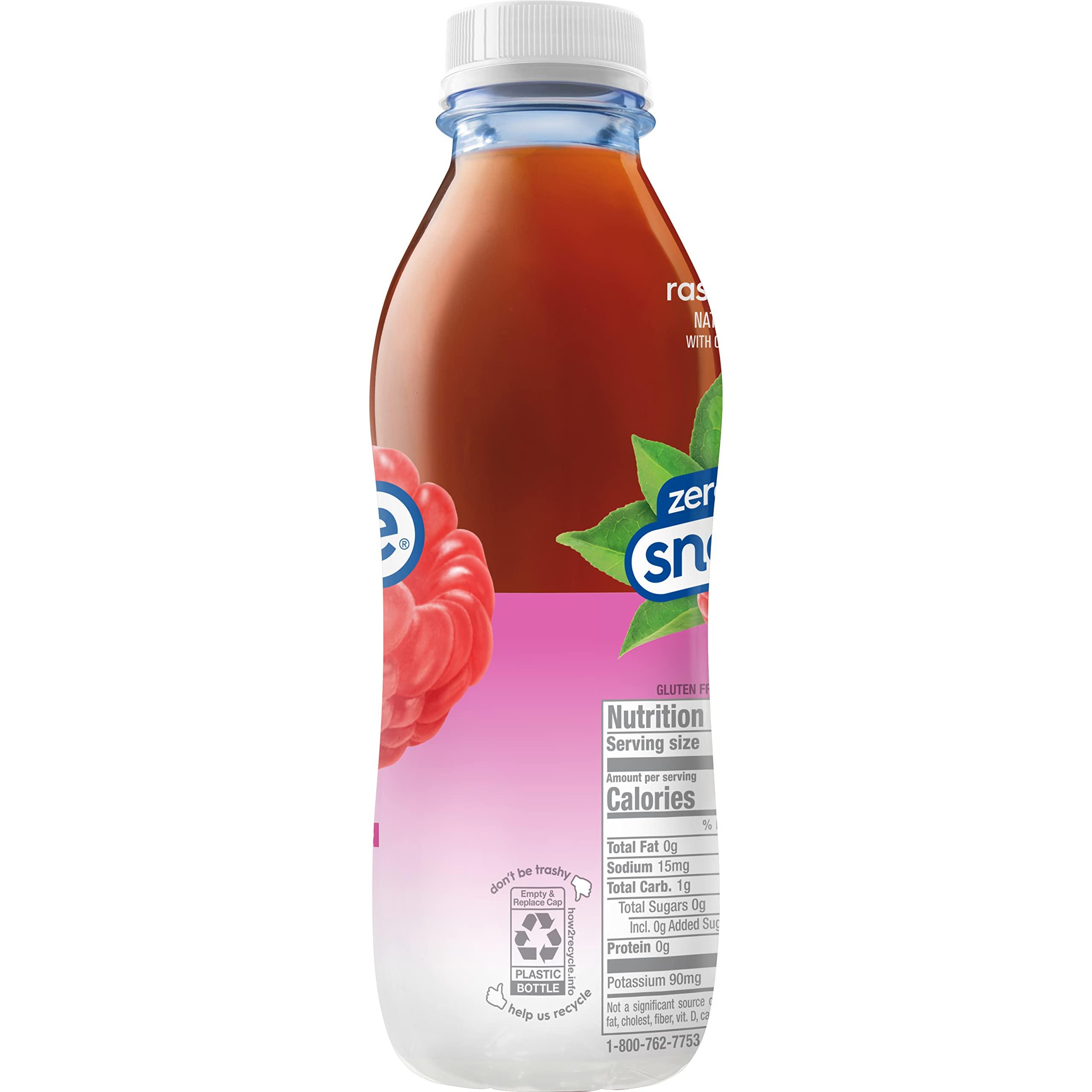 Snapple Snapple Zero Sugar Raspberry Tea, 16 fl oz recycled plastic bottle, Pack of 12