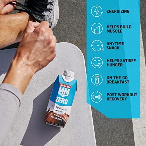 Muscle Milk Muscle Milk Zero Protein Shake, Vanilla Crme, 20g Protein, Zero Sugar, 100 Calories, Calcium, Vitamins A, C & D, 4g Fiber, Energizing Snack, Workout Recovery, Packaging May Vary 11.16 Fl Oz (Pack of 12)