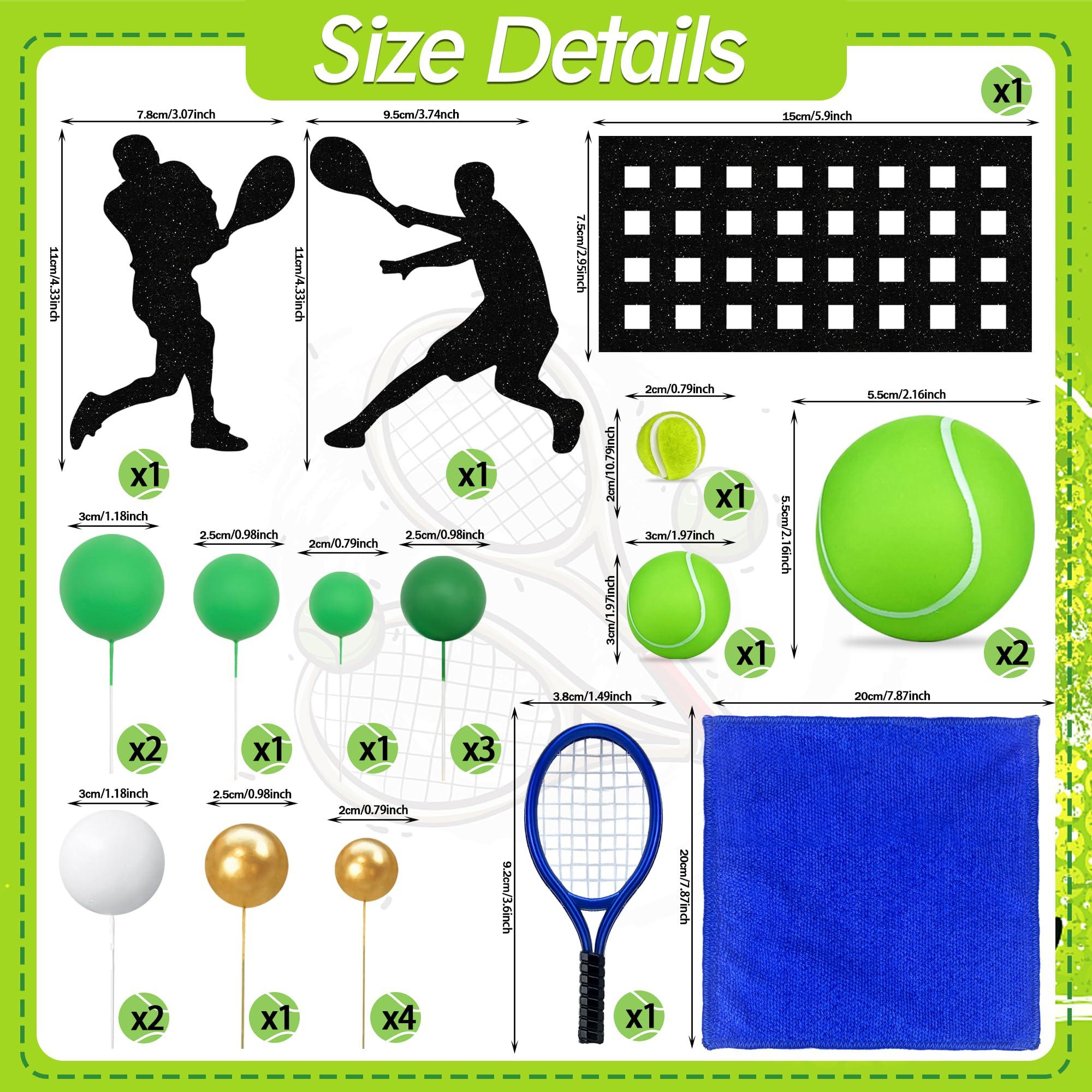 KEEPARTY 23 PCS Tennis Cake Toppers Sports Ball Cake Decorations for Baby Shower Birthday Party Decorations Supplies