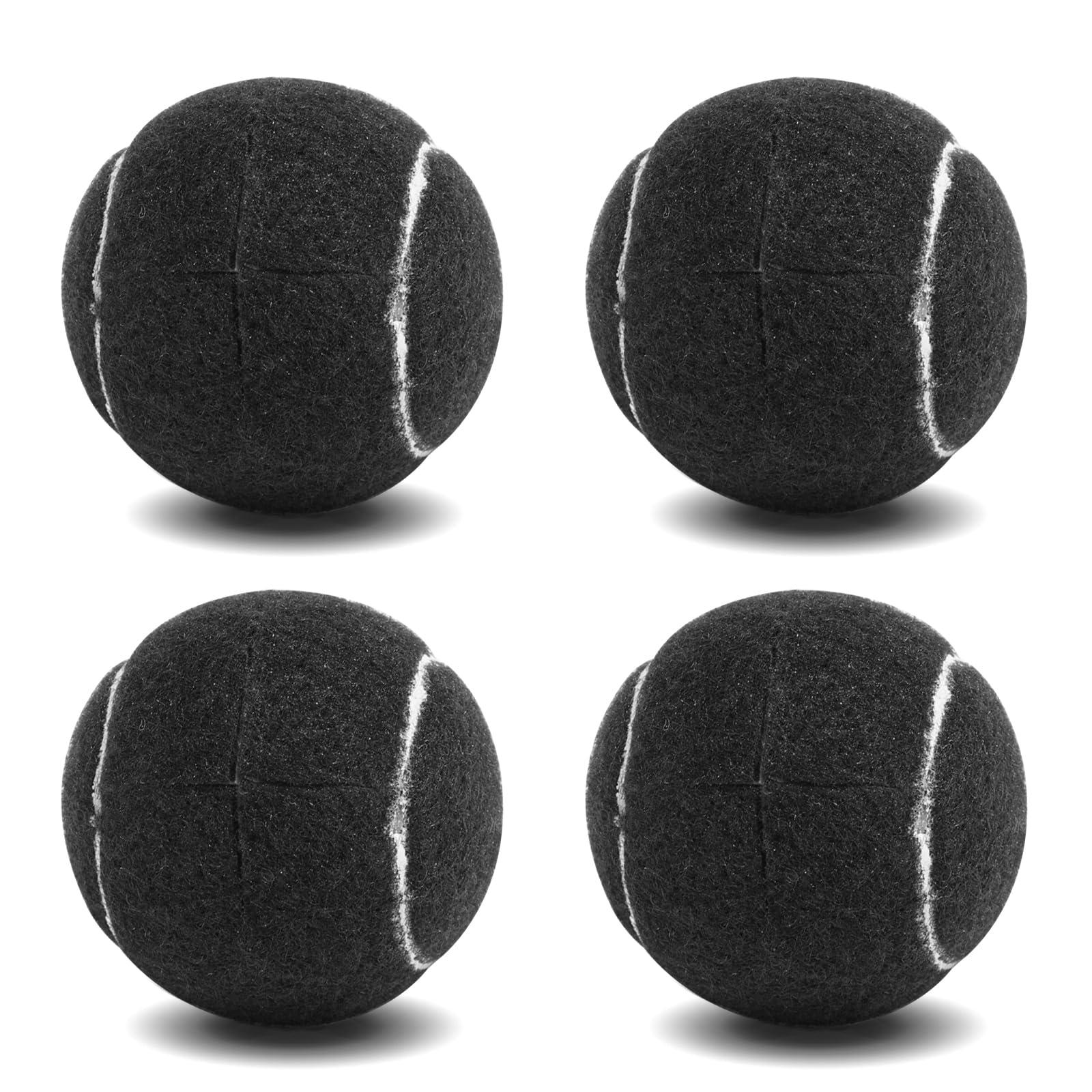 ANCKNE Walker Tennis Balls Precut Tennis Balls for Walkers 4PCS Walkers Legs Universal Precut Glide Balls, Heavy Duty Long Lasting Felt Pad Glide Coverings for Furniture Legs and Floor ProtectionBlack