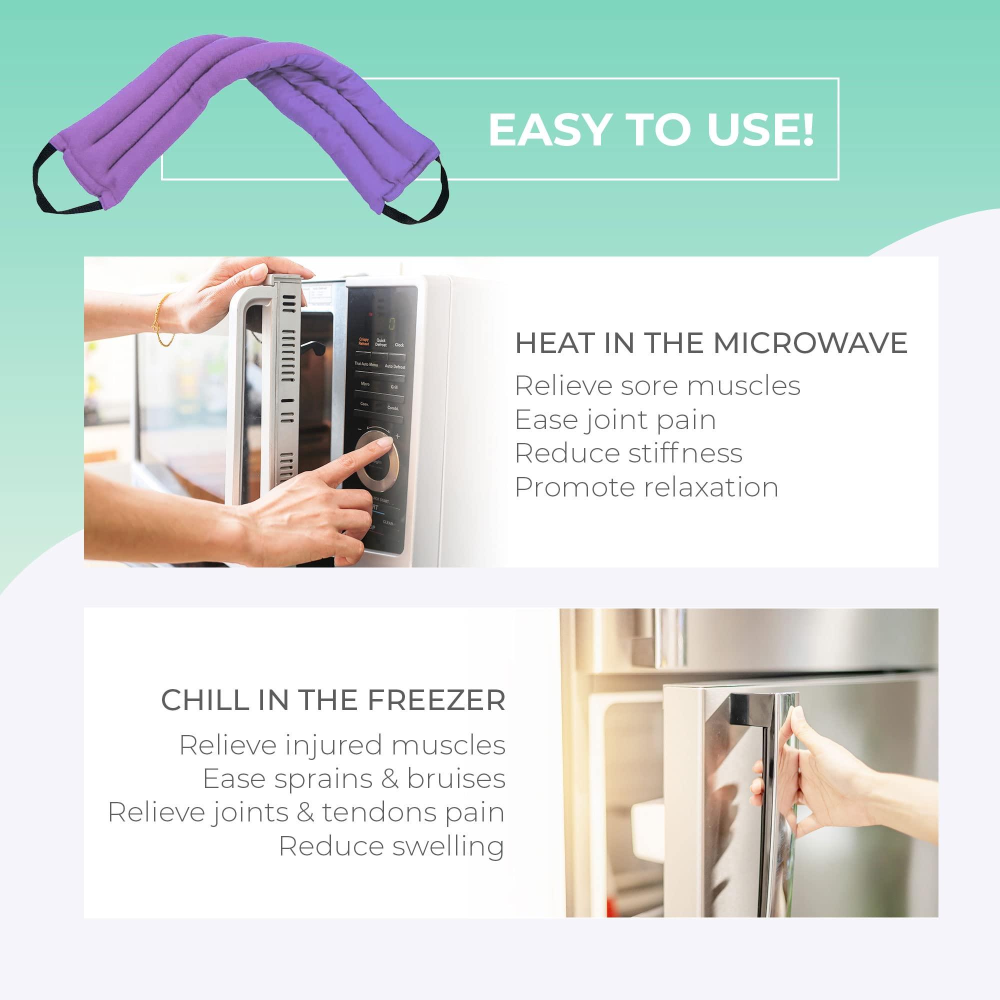 MY HEATING PAD Microwavable Heating Pads for Lower Back, Neck, and Shoulder Pain Relief - Moist Microwave Heating Pad for Muscles and Joints - Microwave Hot Pack Heat Pad for Cramps -2 Heat Pack Purple