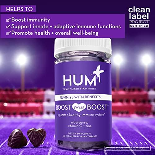 HUM HUM Boost Sweet Boost Gummies - Immunity Multivitamin with Vitamin C, Zinc & Elderberry for General Wellness (60 Vegan Gummies)