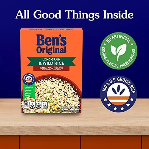 BEN'S ORIGINAL BEN'S ORIGINAL Flavored Long Grain Rice & Wild Rice, Boxed Rice, 6 oz Box (Pack of 12)
