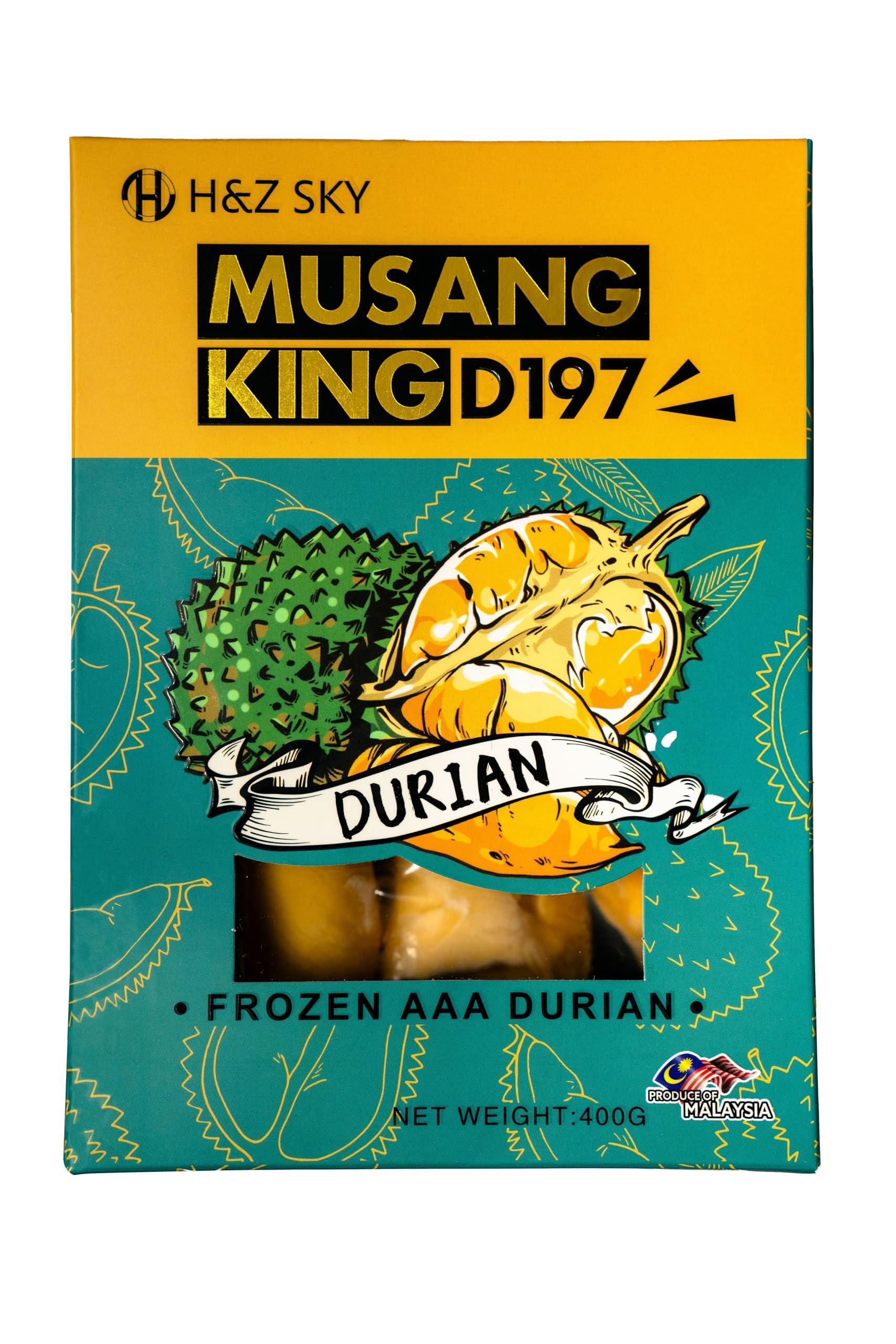 One Tattoo World 2024 New Harvest D197 Musang King Durian Grade AAA, Direct from Malaysia, Fresh Frozen Durian Pulp with Seeds, Premium Quality, 6pack of 400g Each Total 2.4kg (6 Pack, 5.29lbs) Fedex 2 Day (ships Mon~Wed) 2024 D197AAA