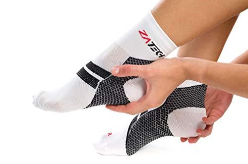ZaTech ZaTech Plantar Fasciitis Sock, Compression Socks (White/Black, Large)