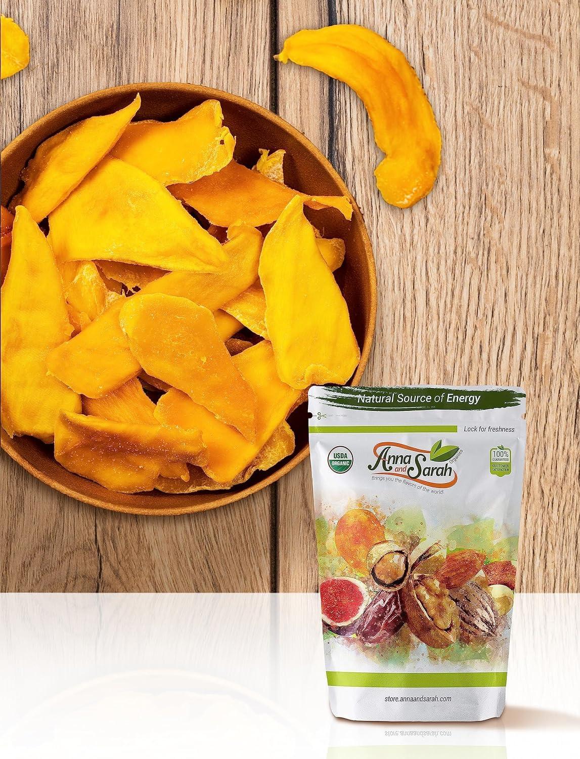 Anna and Sarah Anna and Sarah Dried Organic Mango, No Sugar Added, No Preservatives, Al-Natural, Premium Quality in Resealable bag 8 Oz