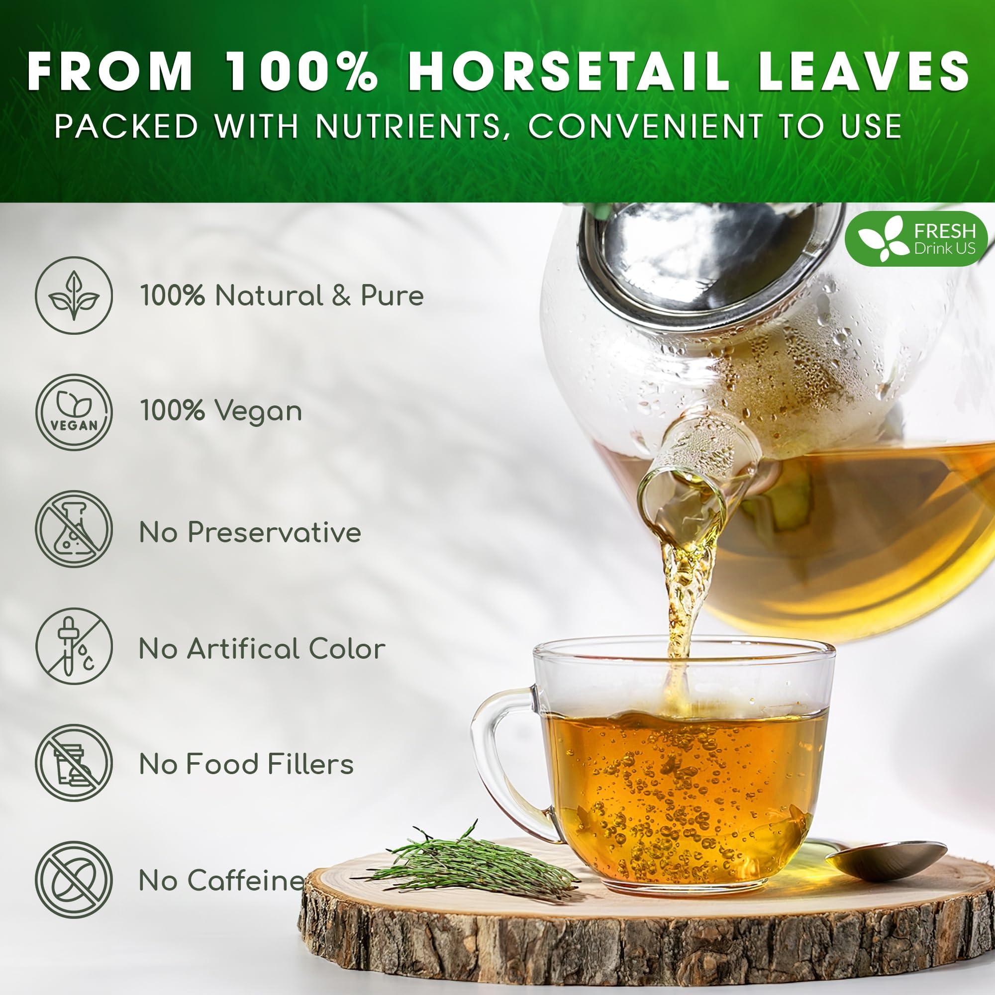FRESHDRINKUS FreshDrinkUS, Premium 75 Horsetail Leaf Tea Bags, 100% Natural & Pure from Horsetail Loose Leaves Herbal Tea. Made with Natural Material Tea Bags. No Sugar, No Caffeine, No Gluten, Vegan.