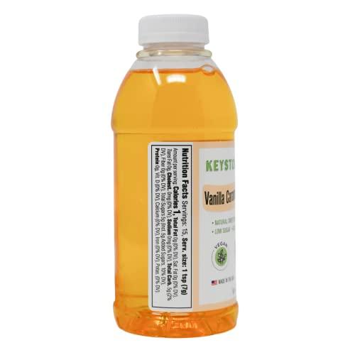 Keystone Pantry Keystone Pantry Vanilla Caramel Flavored Syrup 1 pint bottle Natural Sweetener Low Sugar Gluten Free Vegan GMO Free Kosher-parve