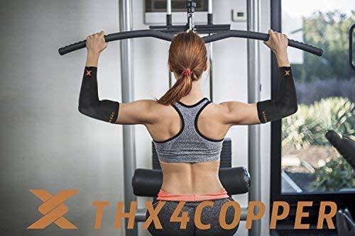 THX4COPPER THX4COPPER Elbow Compression Sleeve(2 Pieces) - Copper Infused Support -Guaranteed Recovery Copper Elbow Brace-Idea for Workouts, Sports, Golfers, Tennis Elbow, Arthritis, Tendonitis (XX-Large)