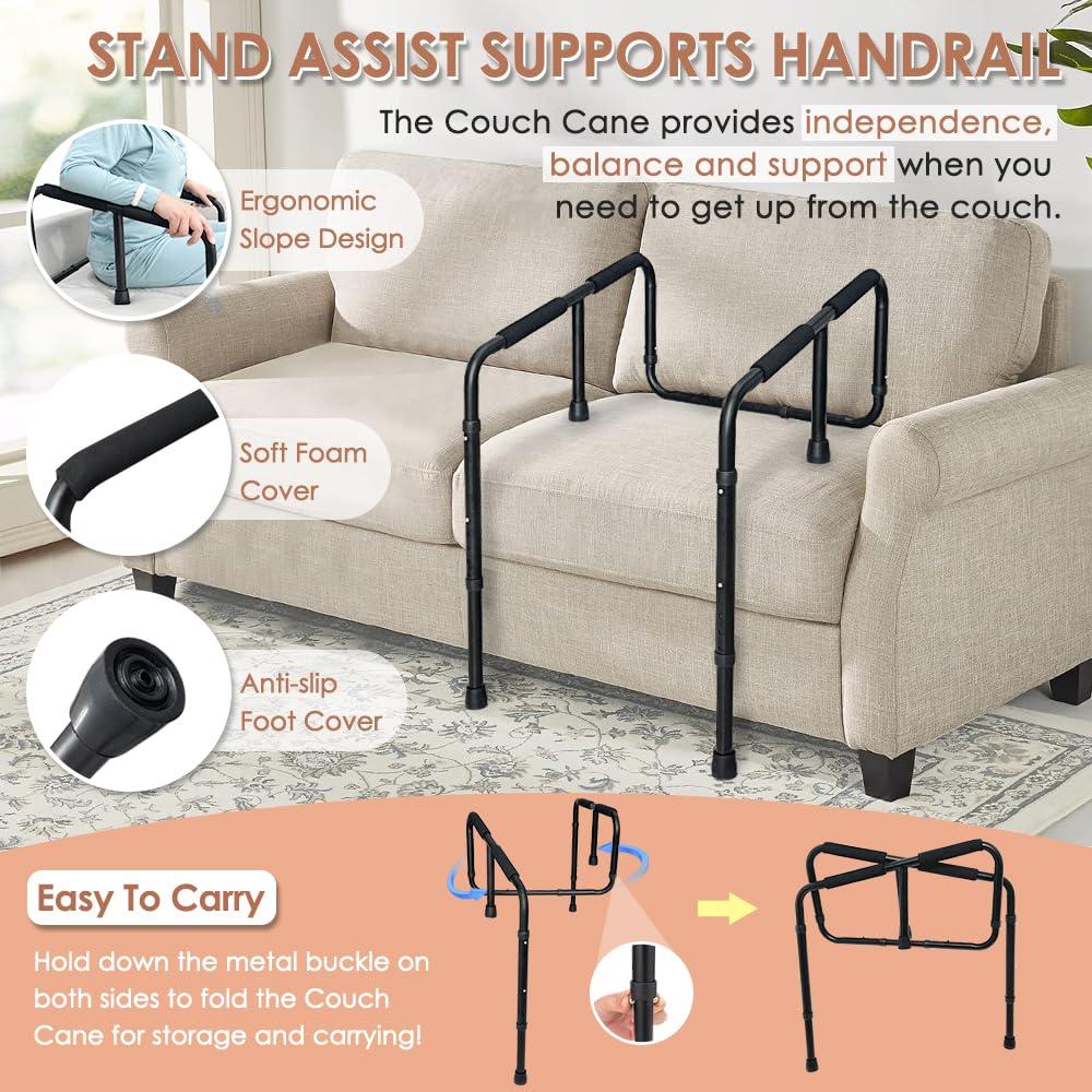NEPPT Stand Assist for Elderly Chair Lift Assist Cane Seniors Fall Prevention Devices Couch Cane Standing Supports Handles Mobility Daily Living Aids Safety Grab Bar for Patient, Handicap, Disability