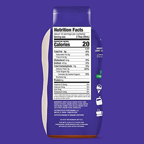 Pyure Pyure Organic Caramel Flavored Syrup, Zero Sugar, 1 Net Carb, Gluten-Free, Plant-Based for Vegan Keto Friendly Food, 14 Oz