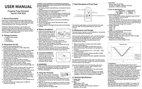 Roscoe Medical Roscoe Medical Finger Pulse Oximeter Oxygen Saturation Monitor - Pulse Ox Fingertip o2 Monitor for Pediatric and Adult - Sports and Aviation Use Only (Pack of 2)
