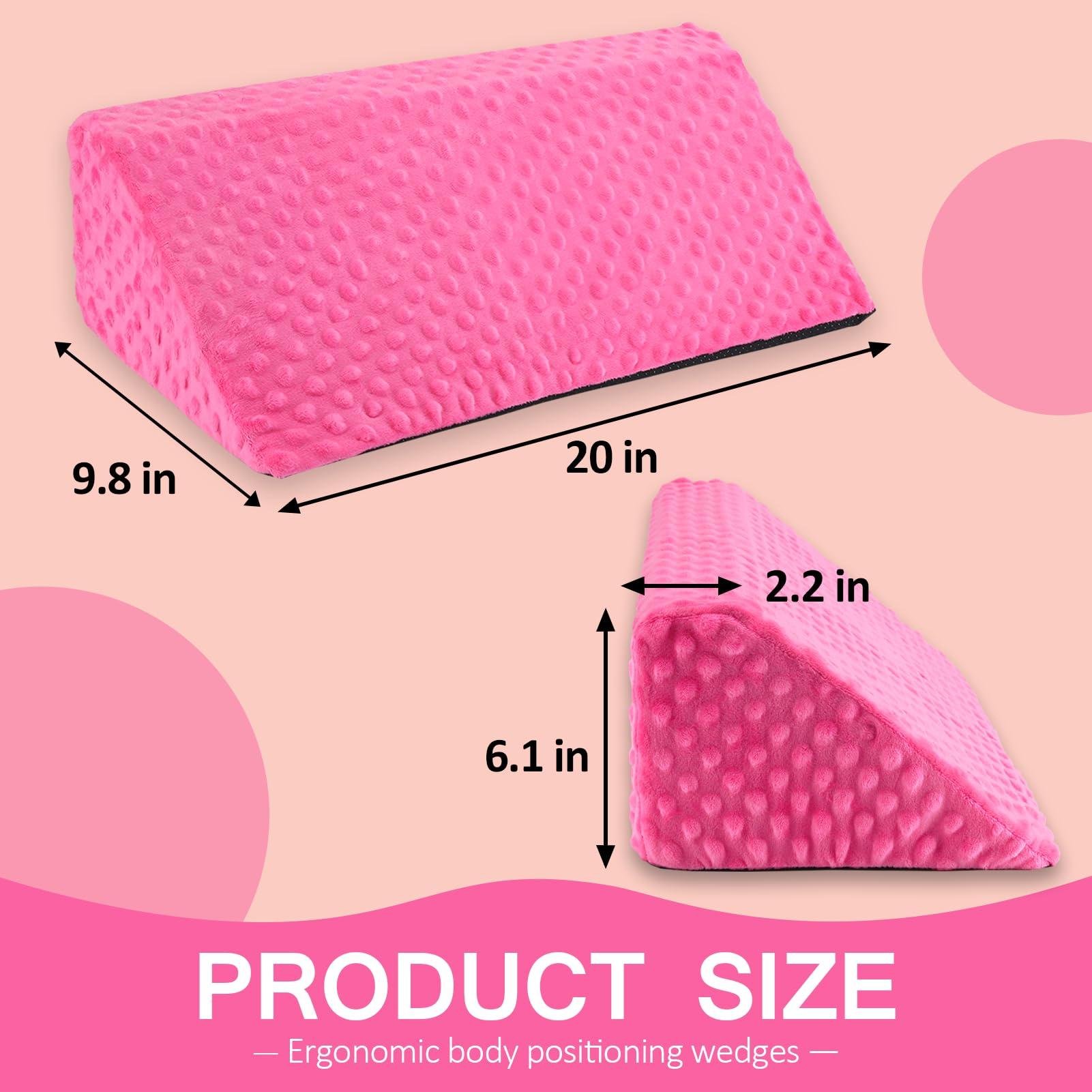 Jacobable Jacobable Wedge Pillow for Side Sleeping, Body Positioning Foam Wedge Pillow, Side Wedge Pillow for Sleeping Non-Slip Back Positioning Pillow for Bed Sore Wedge (Pink)