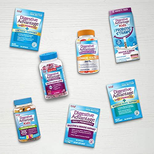 Digestive Advantage Digestive Advantage Probiotic Gummies for Digestive Health, Daily Probiotics for Women & Men, Support for Occasional Bloating, Minor Abdominal Discomfort & Gut Health, 2x90ct Bottles Superfruit