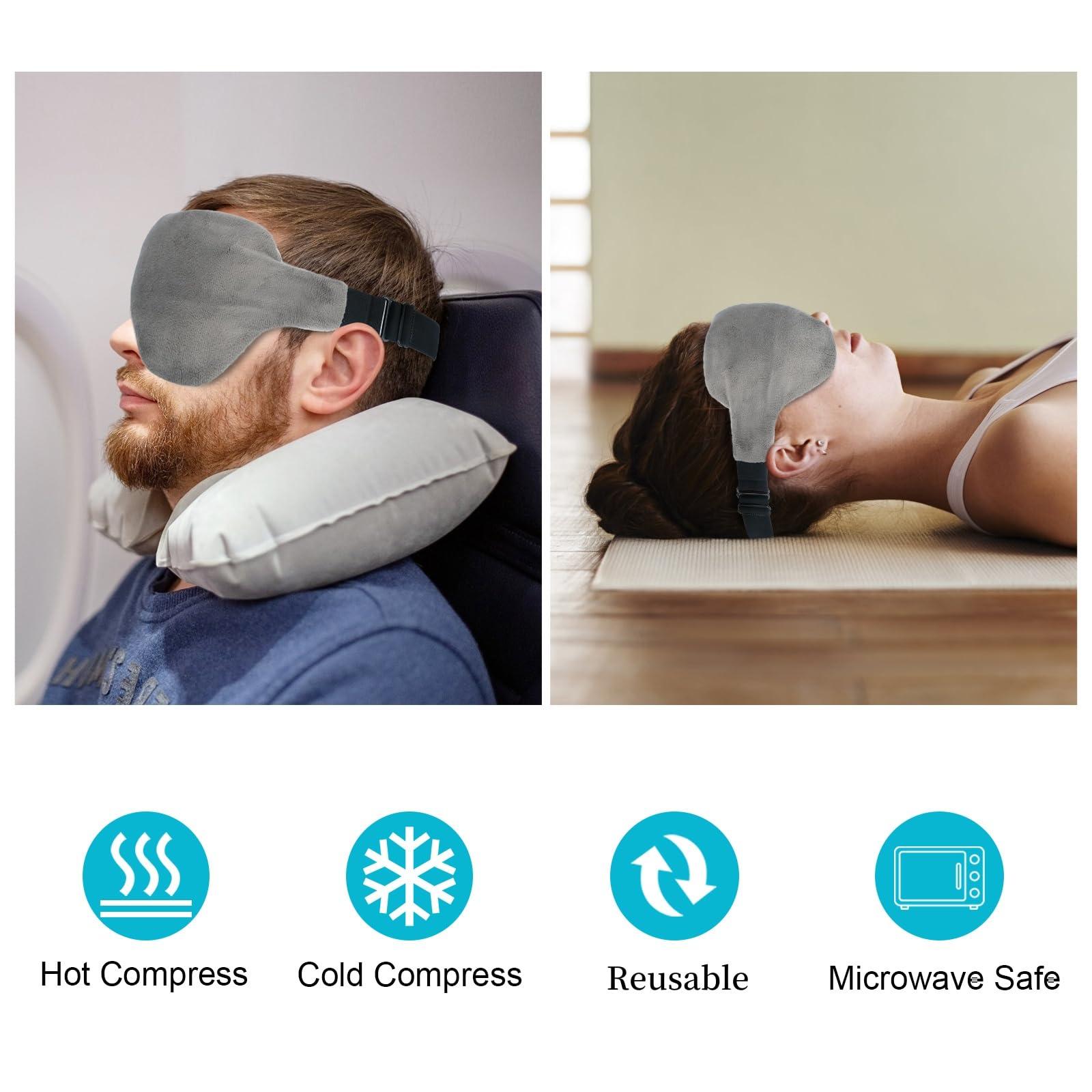 Atsuwell Atsuwell Cooling Heated Eye Mask for Dry Eyes, Microwave Warm Eye Compress for Relaxation, Sinus Pressure, Multipurpose Eye Bag with Flaxseed, Cold Gel Pad and Silky Cotton Insert