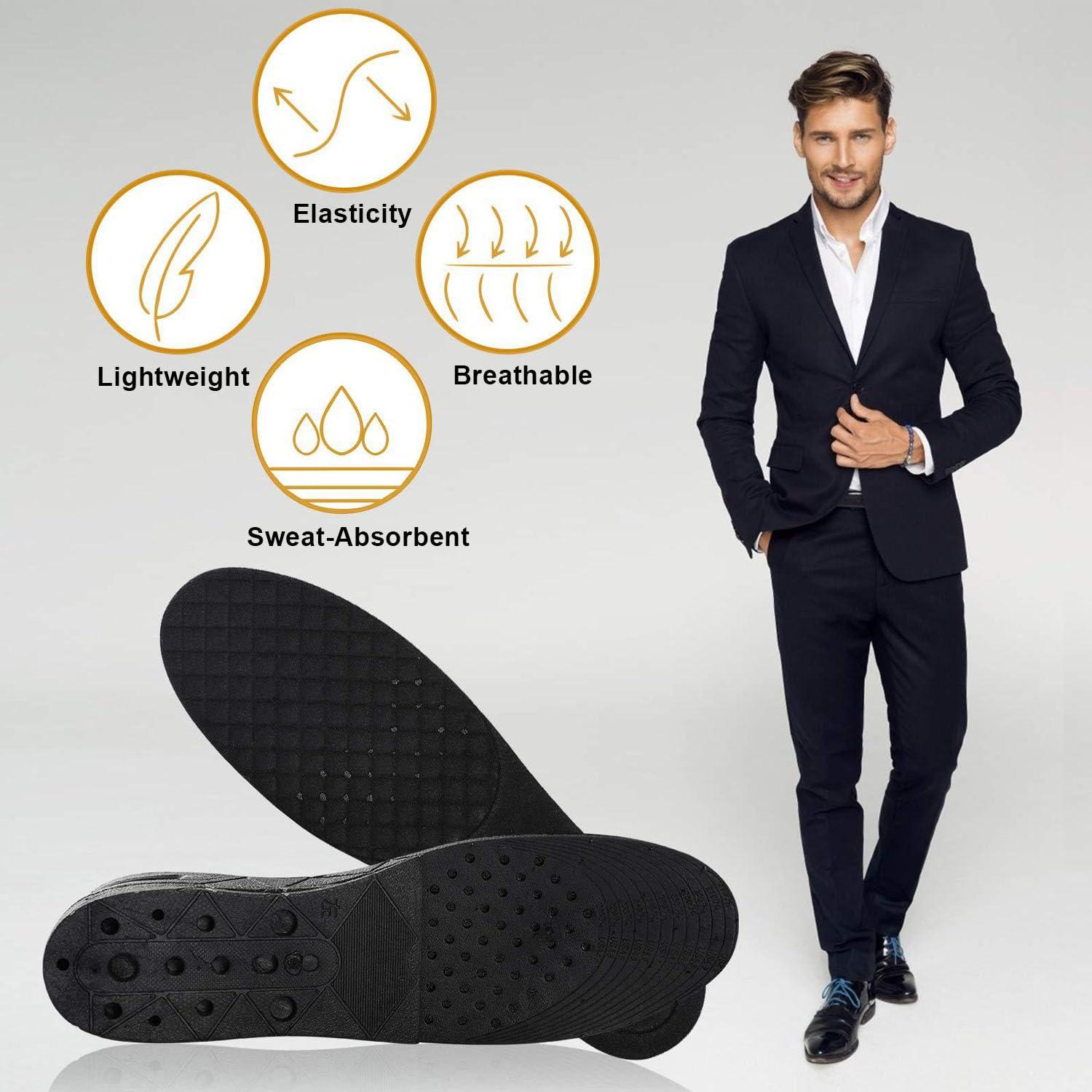 AOREWTGGH Height Increase Insoles for Men, 4 Layers Shoe Height Inserts to Make You Taller, Multi-Layer Invisible Boosting Lifts Soles for Women Kit with Air Cushion Heel Height 3.54 Inch