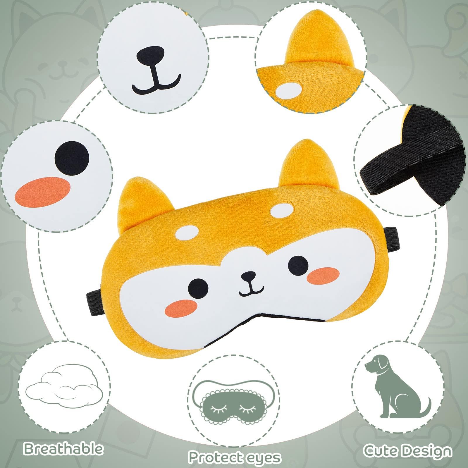 Haysandy Haysandy Cute Eye Mask for Sleeping 3 Pieces Cartoon Dog Face Eye Cover Funny Animal Cat Sleeping Mask Soft Lightweight Night Sleep Kitty Blindfolds for Women Men Kids(Dog, Fox)