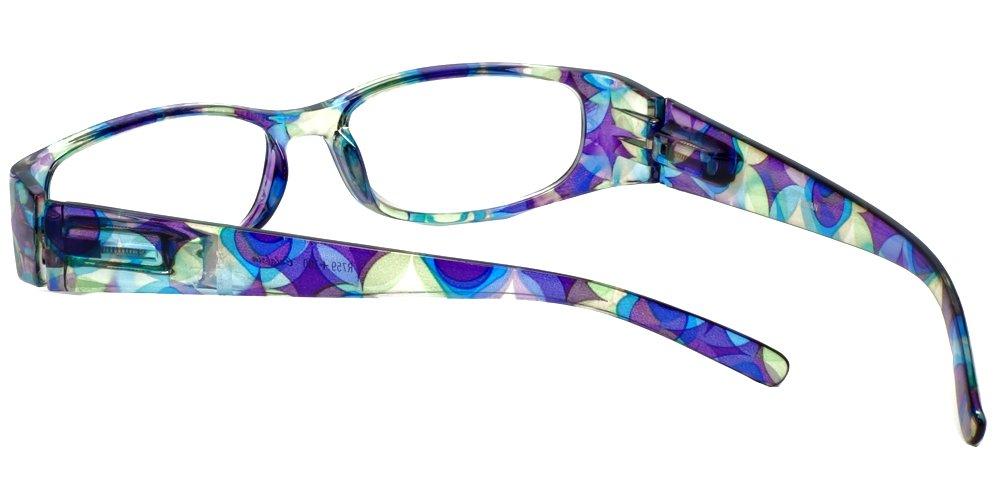 Calabria Calabria 759 Rectangular Colorful Reading Glasses +2.75 Purple Women Readers Stylish Eyeglasses Matching Soft Case Included