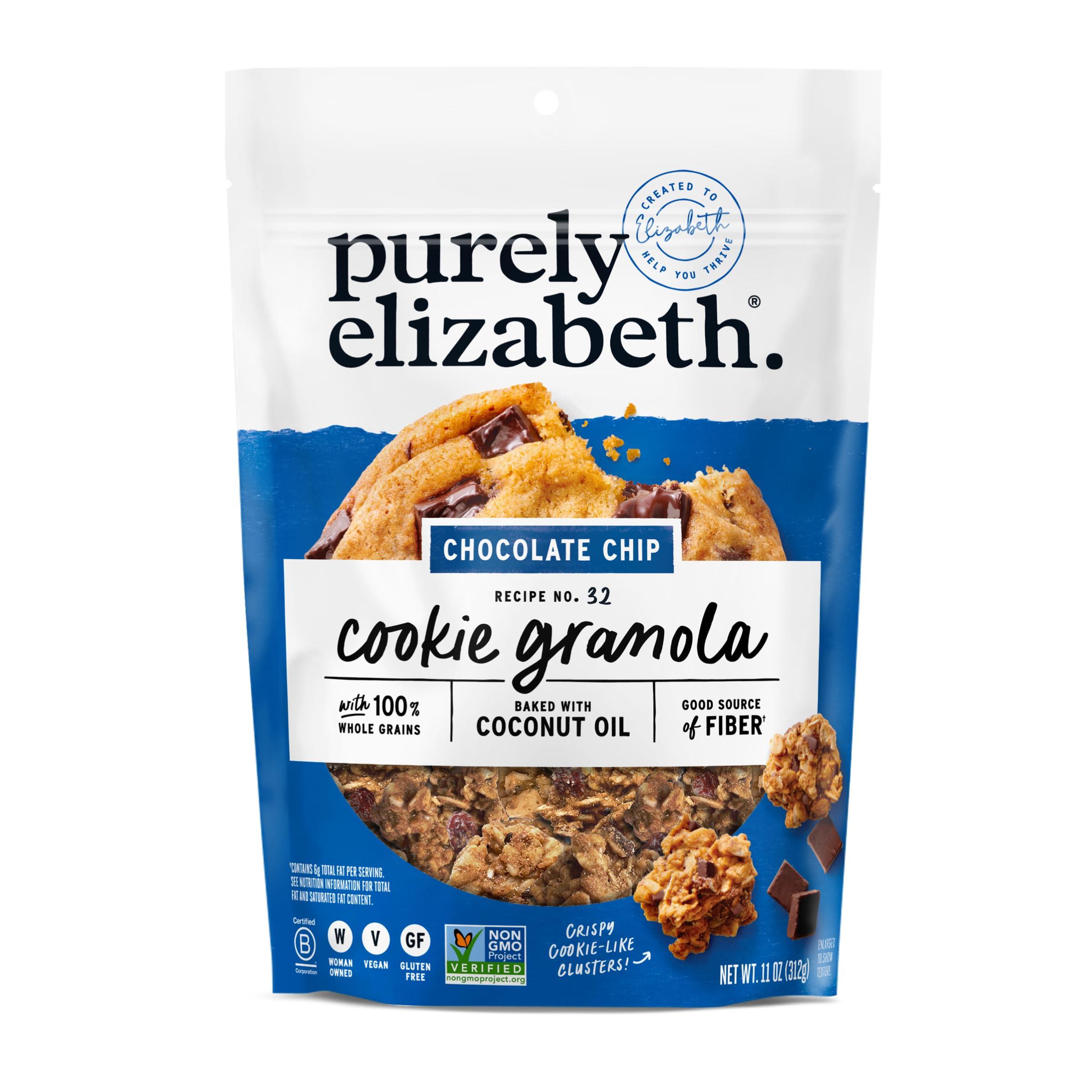 purely elizabeth. Purely Elizabeth Cookie Granola, Chocolate Chip, Gluten-Free, Non-GMO (11oz Bag)