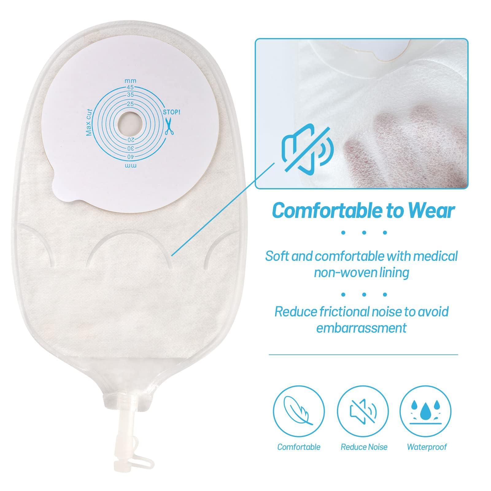 Heagimed 10PCS Urostomy Bags, One Piece Stoma Bag for Urine Anti-backflow Urostomy Bag Suppliers, 15-45mm Cut-to-Fit Drainable Pouch Ostomy Stoma Bags for Ileostomy Stoma Care