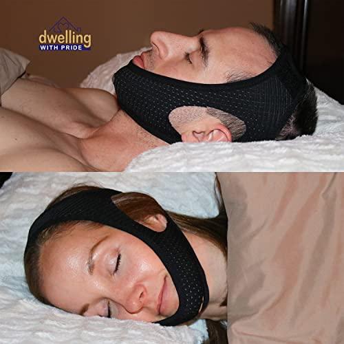 Dwelling With Pride Anti Snore Chin Strap | Anti-Dry Mouth Chin Strap for CPAP Users | Stop Noise | Snoreless Sleeping Solution for Men and Women | Breathing Aid for Snoring