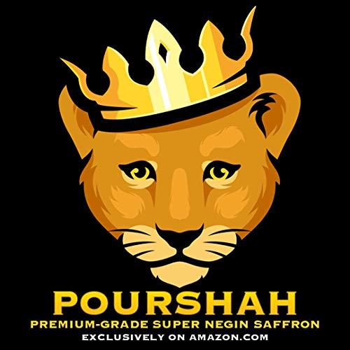 Pourshah Pourshah Saffron, Premium Saffron Threads, Super Negin, All-red Saffron (10 Grams)